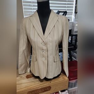 Ann Taylor Cream Striped Blazer